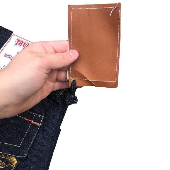 Brand New Vintage True Religion Embroidered Jeans Size 34 JOEY Blue - Picture 5 of 11